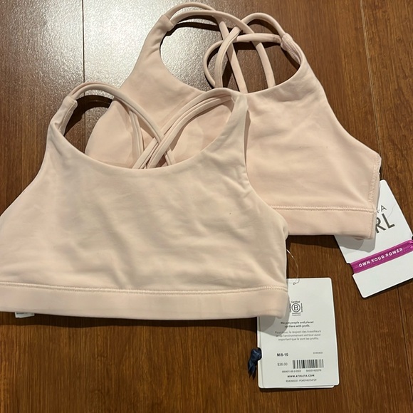 Athleta Other - NWT Athleta Girl Bundle of two pink Upbeat Bras 2.0 Size Medium 8-10.